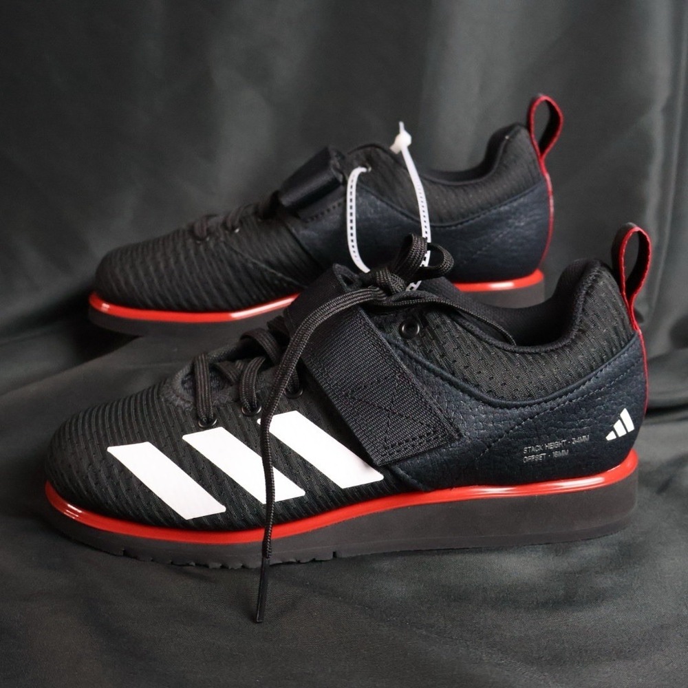 Adidas Powerlift 5 IH8238 Black Pure Ruby Weightlifting Shoes Mens Sz 4.5 - Picture 1 of 9